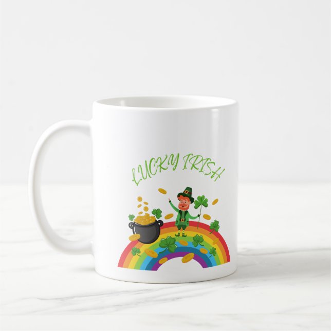 Mug St. Patricks Day -Funny Lucky Irish Leprechaun (Gauche)
