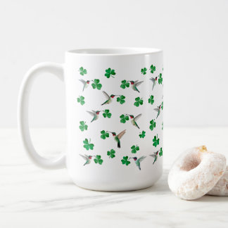 Mug St. Patrick's Day Hummingbird and Shamrocks