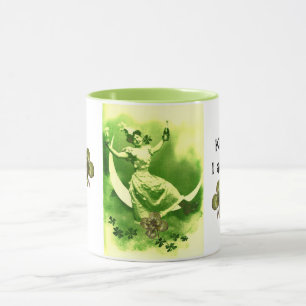 MUG ST PATRICK'S DAY LUNE LADY AVEC VOYAGE SHAMROCK M