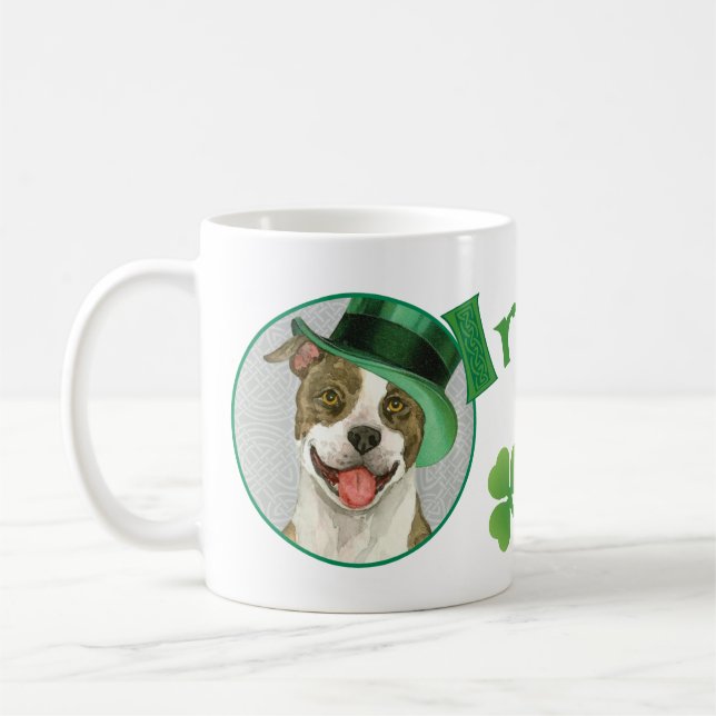 Mug St. Patrick's Day Pit Bull (Gauche)