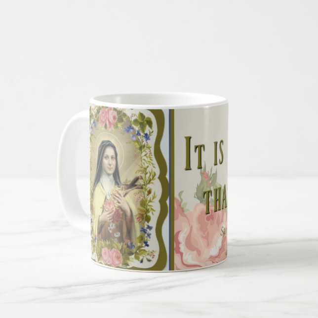 Mug St Therese le petit crucifix de roses de fleur (Devant gauche)