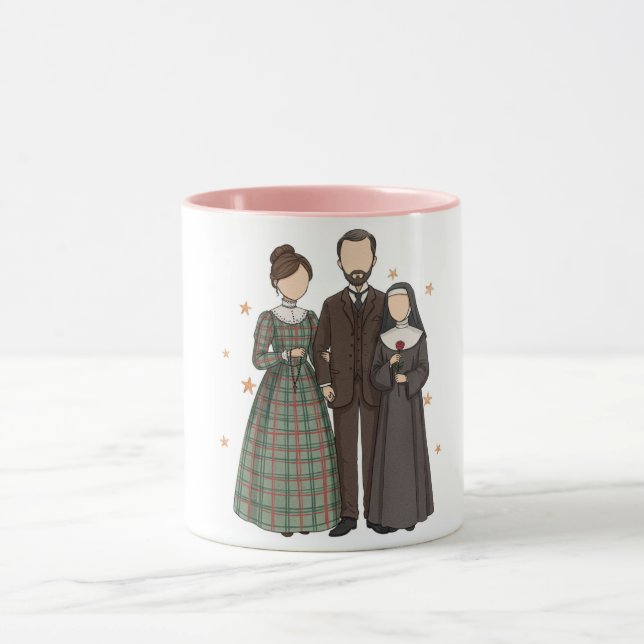 Mug St Therese & Zelie & Louis, Cadeau catholique (Centre)