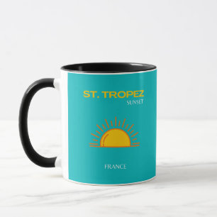 Mug St Tropez, Coucher du soleil, Art du voyage, Turqu
