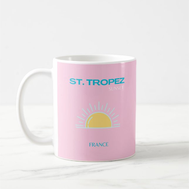 Mug St Tropez, France, Preppy, Rose (Gauche)