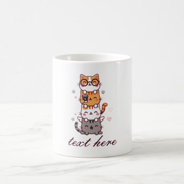 Mug Stacked Cuteness : Adorable Kitty Tower of Joy! (Centre)