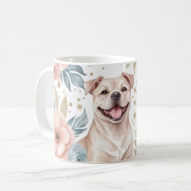 Mug Staffordshire américain avec Floral (Devant gauche)