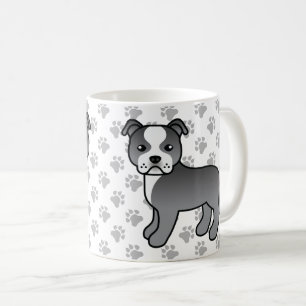 Mug Staffordshire Bull Terrier bleu et blanc