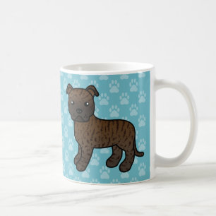 Mug Staffordshire Bull Terrier panaché de dessin animé
