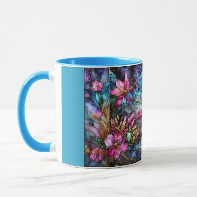 Mug Stained Glass Flamingo Moon Garden (Gauche)