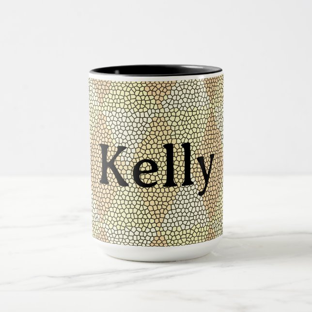 Mug Stained Glass Gold Diamond Pattern (Centre)