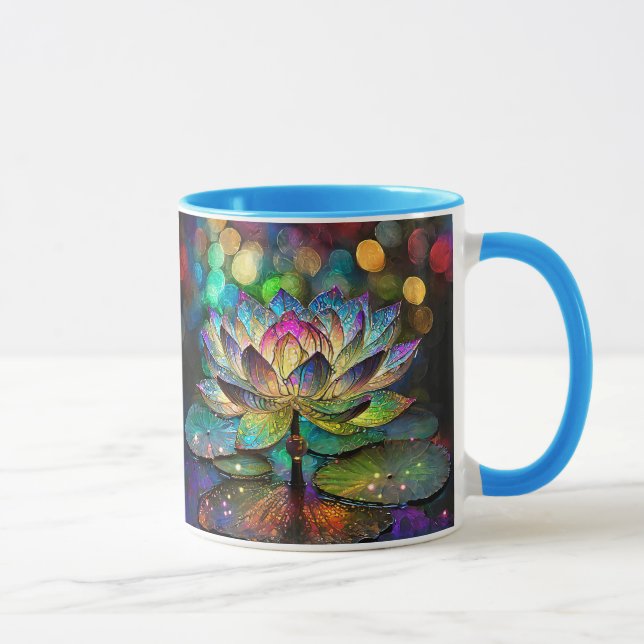 Mug Stained Glass Vibrant Lotus Flower (Droite)