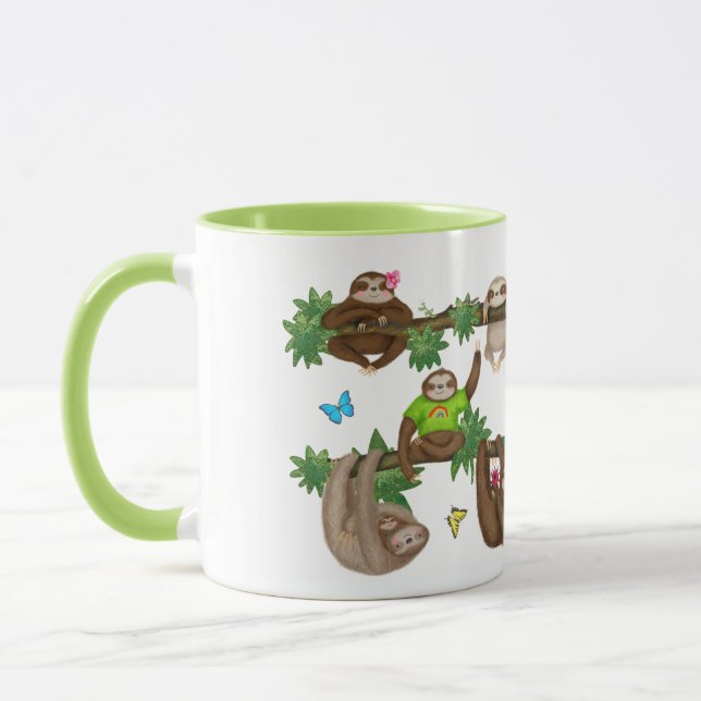 Mug Stanley Sloth green "dégustez un canapé paresseux" (Gauche)