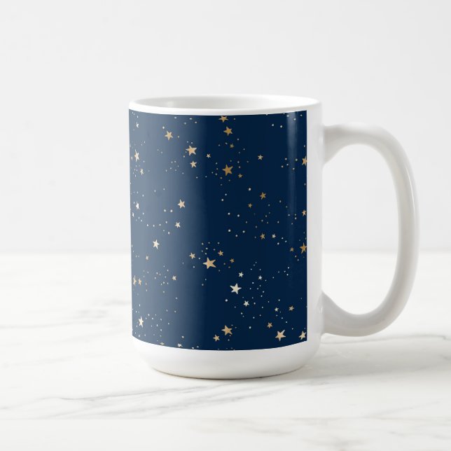 Mug Star d'or sur le Motif de nuit bleu (Droite)