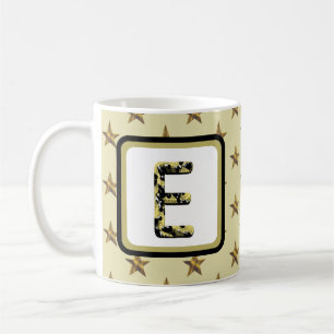 Mug Star Monogram Gold Elegant Nom de famille initial