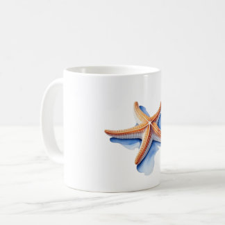 Mug Starfish and Blue Silhouette