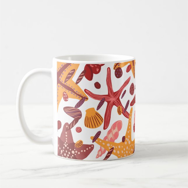 Mug Starfish Shells : Motif scandinave (Gauche)