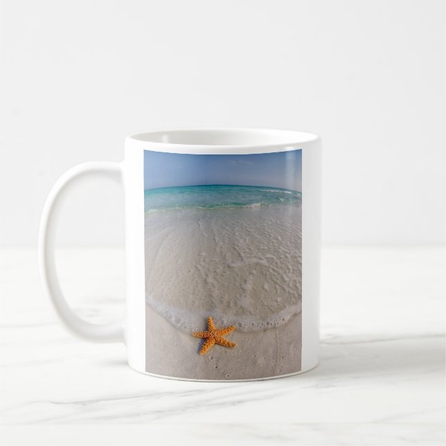 Mug Starfish sur la plage (Gauche)