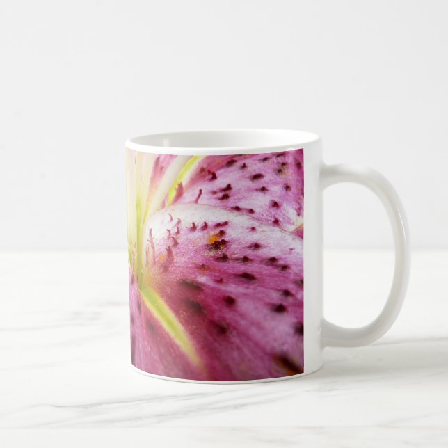 Mug Stargazer Lily brillant Magenta Floral (Droite)
