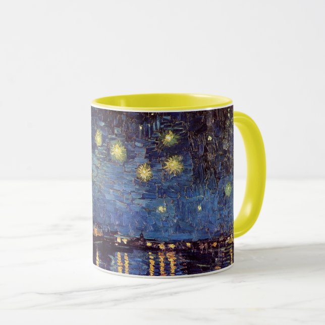 Mug Starry Night Over the Rhone par Vincent van Gogh (Devant droit)