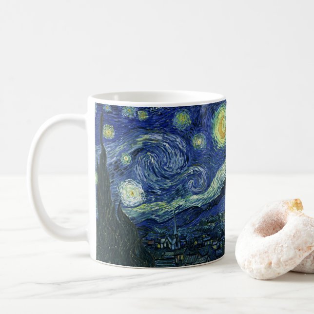 Mug Starry Night Vincent van Gogh Peinture Vintage Art (Avec donut)