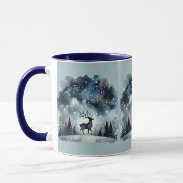 Mug Starry Winter Night Deer (Gauche)