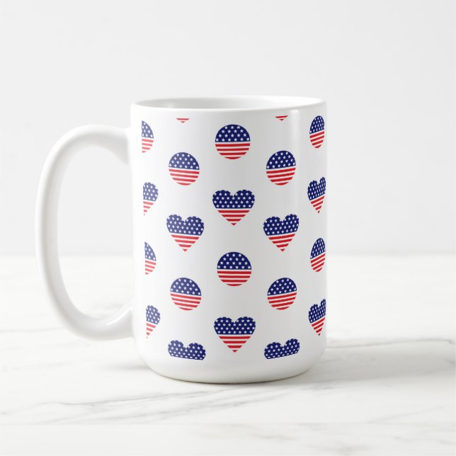 MUG STARS ET STRIPES BLEUS BLANCS ROUGES PATRIOTIQUES (Gauche)