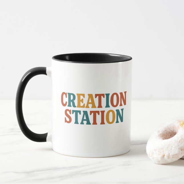 Mug Station de création Typographie Café (Avec donut)