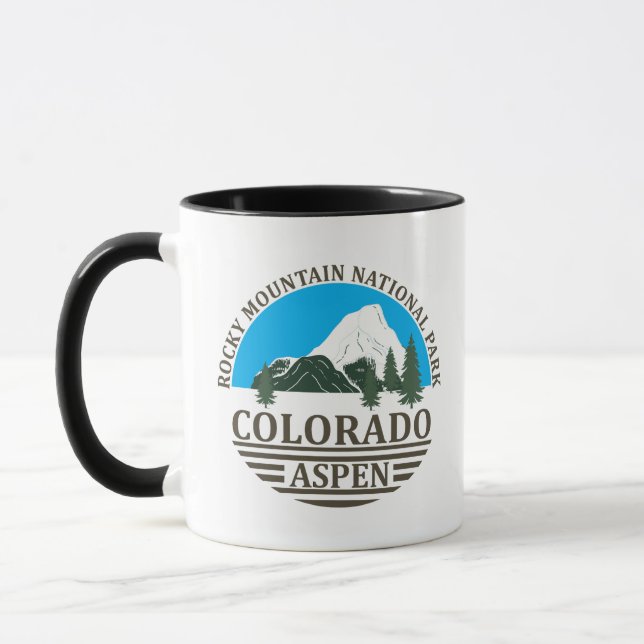 Mug Station de ski Colorado Aspen ciel bleu (Gauche)