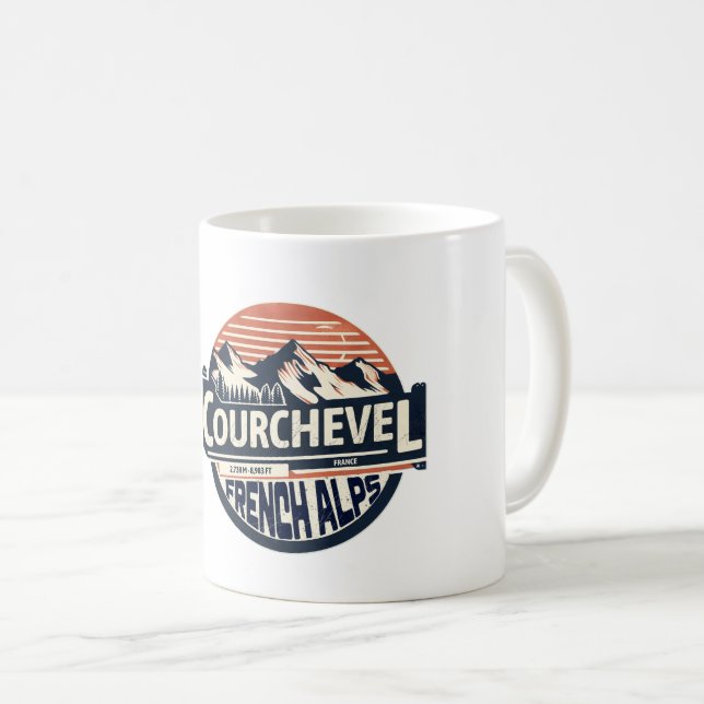 Mug Station de ski de Courchevel dans les Alpes frança (Devant droit)