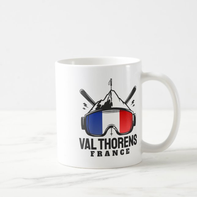 Mug Station de ski de Val Thorens France Ski rétro  (Droite)