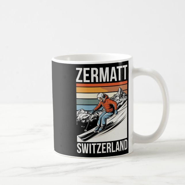 Mug Station de ski rétro Zermatt Suisse  (Droite)