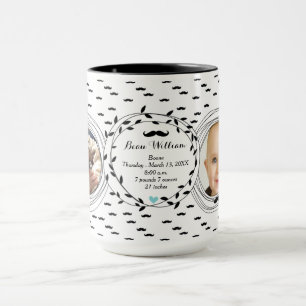 Mug Statistiques de naissance de bébé garçon avec phot