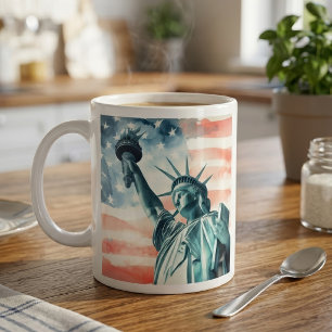 Mug Statue de la Liberté avec drapeau américain