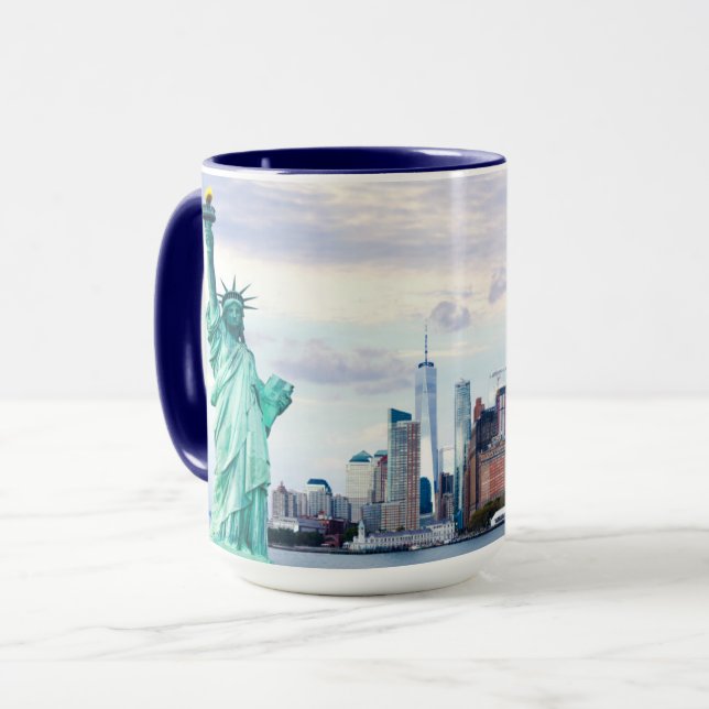 Mug Statue de la Liberté avec le World Trade Center (Devant gauche)