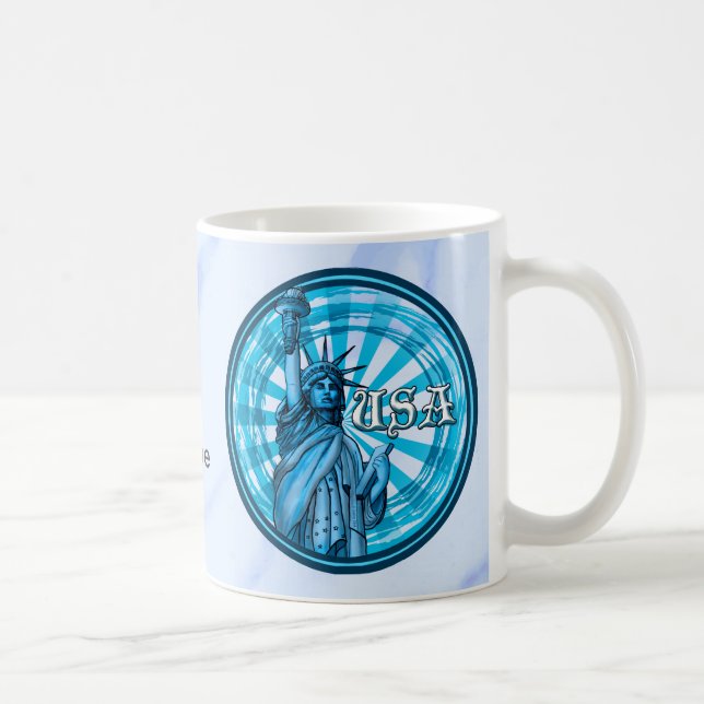 Mug Statue de la Liberté Bleu USA (Droite)