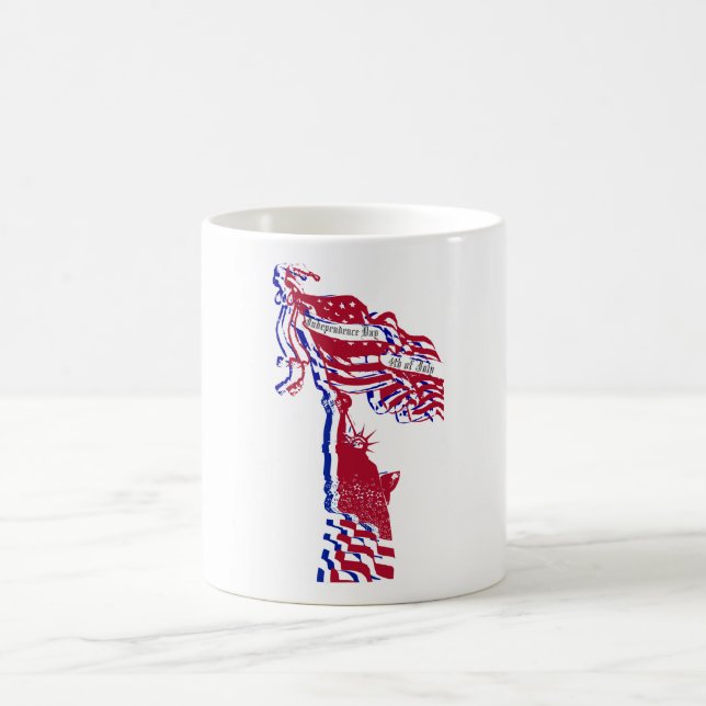 Mug Statue de la Liberté drapeau américain et votre te (Centre)