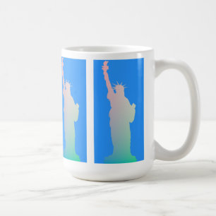 Mug Statue de la Liberté New York Couleurs bleu rose v