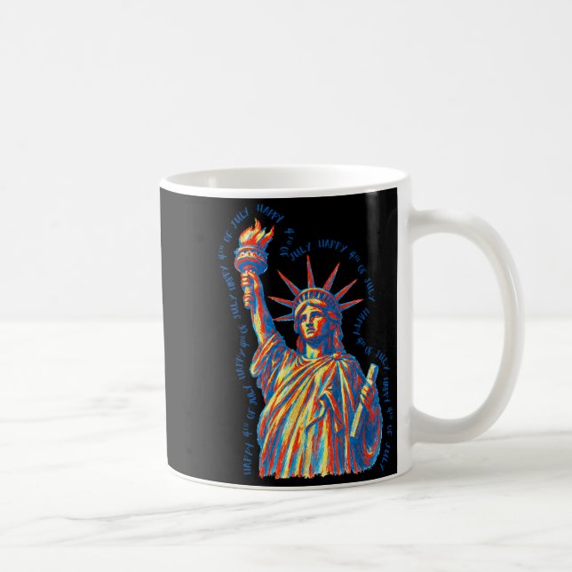 Mug Statue de la Liberté Rétro Joyeux 4 Juillet (Droite)