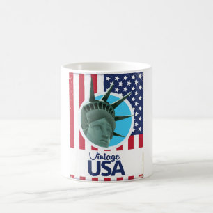 Mug Statue de la Liberté USA vintage affiche de voyage