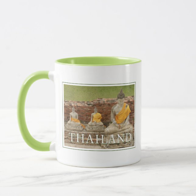 Mug Statues de Bouddhas assis | Ayutthaya, Thaïlande (Gauche)