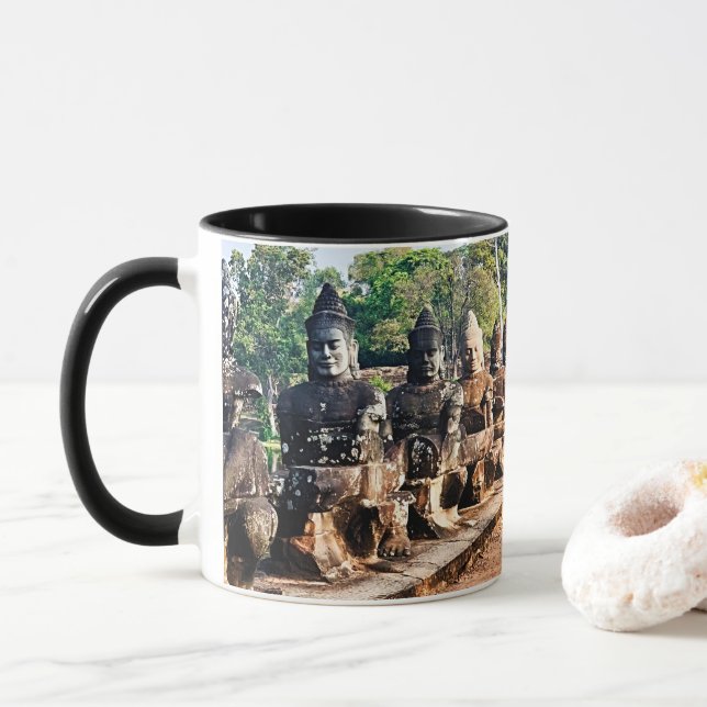 Mug Statues de dieux d'Angkor Thom  (Avec donut)