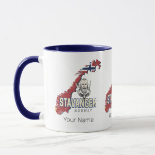 Mug Stavanger Norvège Retro City Carte Vacances Vintag