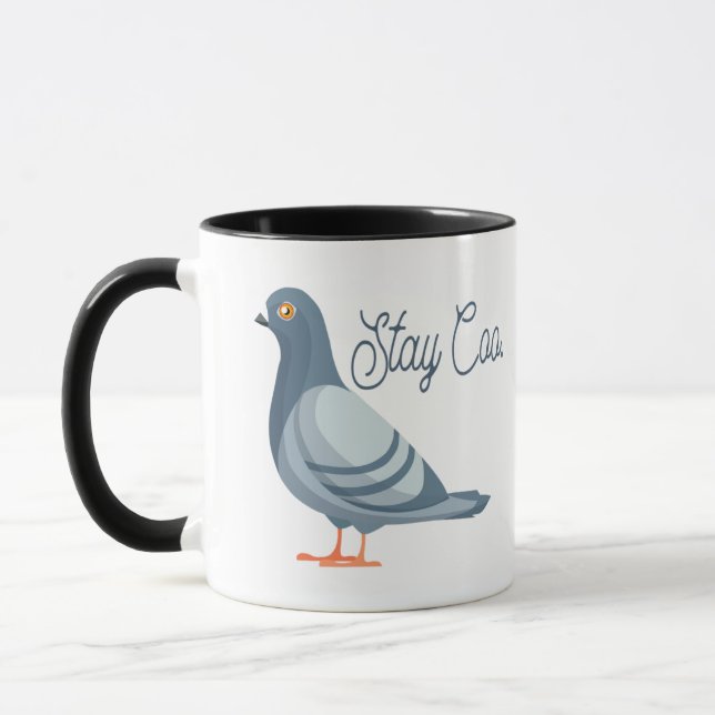 Mug Stay Coo, Funny Pidgeon, mème d'oiseau mignon (Gauche)