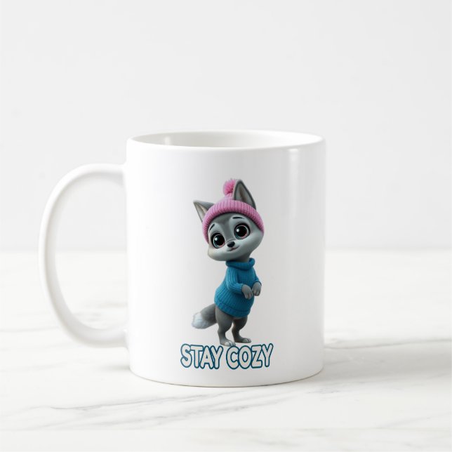 Mug Stay Cozy Cute Winter Fox adorable Cold Weather An (Gauche)