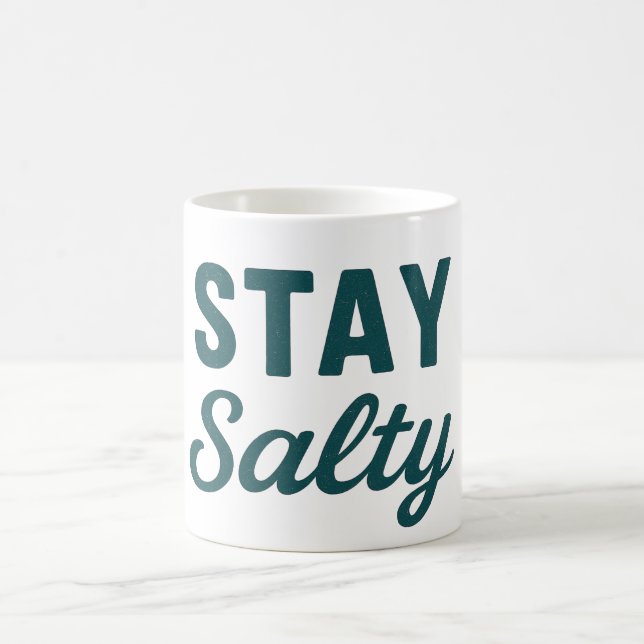 Mug Stay Salty Teal Coastal Life Ocean Graphic Print (Centre)