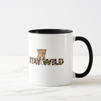Mug Stay Wild - Empreinte de léopard avec Cheetah Head