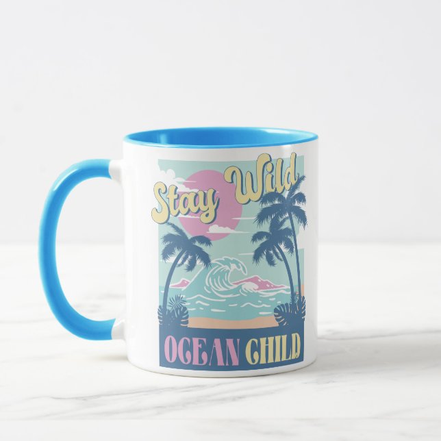 Mug "Stay Wild Ocean Child - Plage vintage (Gauche)