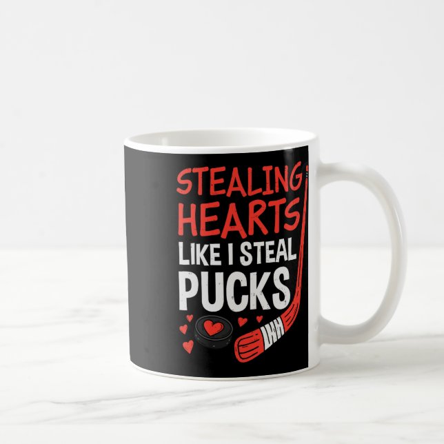 Mug Stealing Hearts Stealing Pucks Hockey Valentines D (Droite)