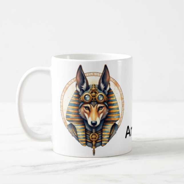 Mug Steampunk Anubis Fox Portrait (Gauche)
