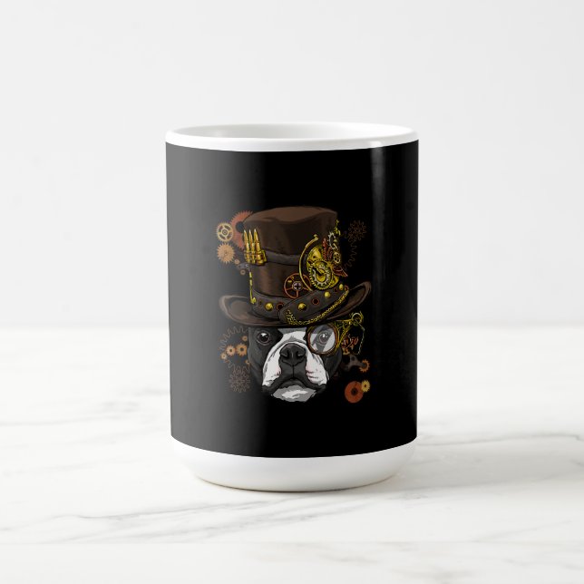 Mug Steampunk Boston Terrier Dog Shirt Steampunk Lover (Centre)